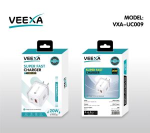 Veexa 20W Usb+Pd Super Fast Charger With Transparent Protective Layer