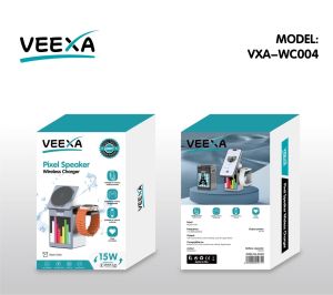 Veexa 4In1 Pixel Speaker Wireless Charger