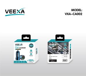 Veexa Aluminum Alloy 48W Usb+Pd Fast Car Charger (Blue)