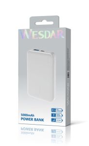 WESDAR 22.5w Portable Power Banks 5000mAh - White