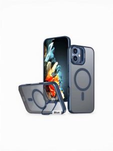 Ultra Thin Metal Camera Magnetic transparent Case for Iphone 13/14-Blue