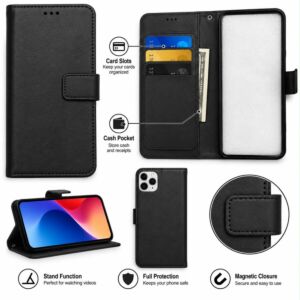 [PolyBag] Wallet ID Card Holder Case Cover For iPhone 14 - Black