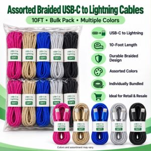 Braided USB-C To Lightning Cable (10FT)