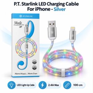 P.T. Starlink LED Charging Cable For iPhone - Silver