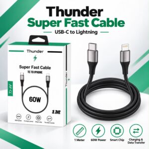 Thunder- Braided Super Fast Cable Type-C To  iPhone (1M)
