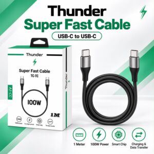 Thunder- Braided Super Fast Cable Type-C To Type-C (1M)
