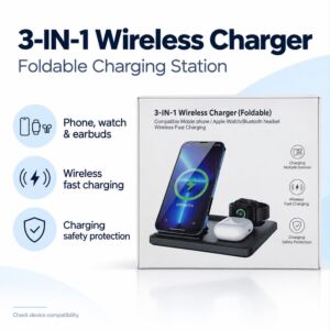 3-IN-1 Wireless Charger (Foldable)