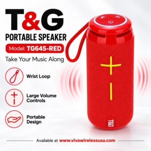 Outdoor Waterproof Sports Portable Wireless HIFI Bass Speaker - Red