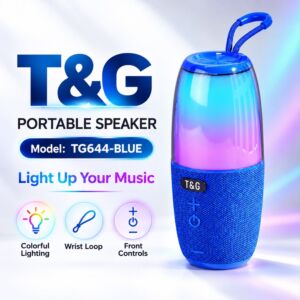 High Power RGB Light Portable Bluetooth Speaker - Blue