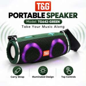 RGB Light Waterproof Portable Bluetooth Speaker Support FM / TF Card - Green