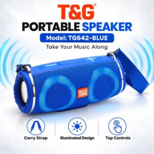 RGB Light Waterproof Portable Bluetooth Speaker Support FM / TF Card - Blue