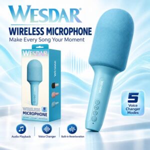 Karaoke Microphone, Portable Bt Speaker -Blue