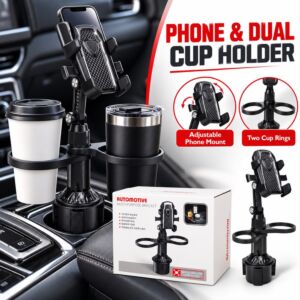 Car Mobile Phone Stand With 2 Cup Holder