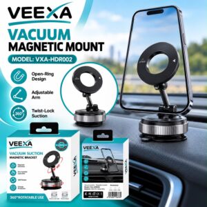 Veexa Car Holder Magnetic Bracket Vaccum Suction Magnetic Bracket 360 Rotatable Use (VXA-HDR002)