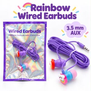 Rainbow Earbuds with 3.5 mm Aux Cable