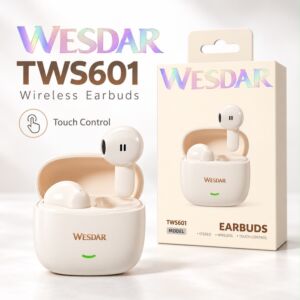Wesdar TWS601 Earbuds Bluetooth Headphones - Cream
