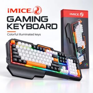 Gaming Keyboard With Metal Cover And Wrist Rest 
