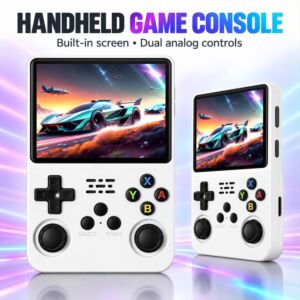 R36 Handheld Game Console 4K with 4" Screen Linux System-white