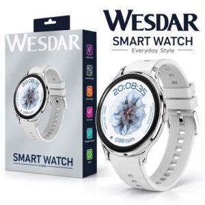 WESDAR Luxury Women's Smartwatch Sports Health Monitor Heart Rate,1.46" IPS Wireless Charging - White