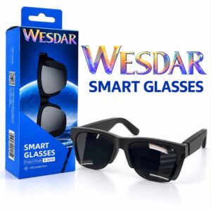 Smart Glasses Wearable Technology, Primarily Focusing On Hands-Free Audio And Eye Protection - Black