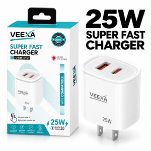 Veexa 25W Usb+Pd Super Fast Lightning Charger