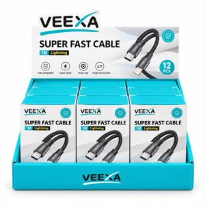 VEEXA DISPLAY BOX WOVEN PD 35W SUPER FAST CABLE 12PCS