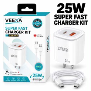 Veexa 25W Usb+Pd Super Fast Lightning Charger With Tc 60W Super Fast Cable
