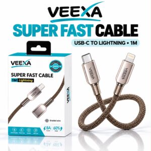 Veexa Brown Woven C-L Super Fast Cable