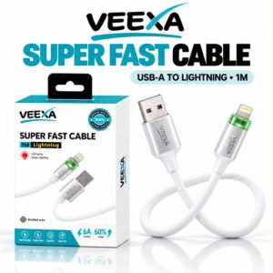 Veexa Metal Led Light Woven Usb-L Super Fast Cable