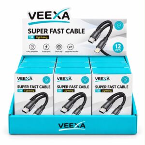 VEEXA DISPLAY BOX WOVEN PD 35W SUPER FAST CABLE 12PCS