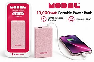 MODAL 10,000mAh 18W Portable Power Bank – Pink